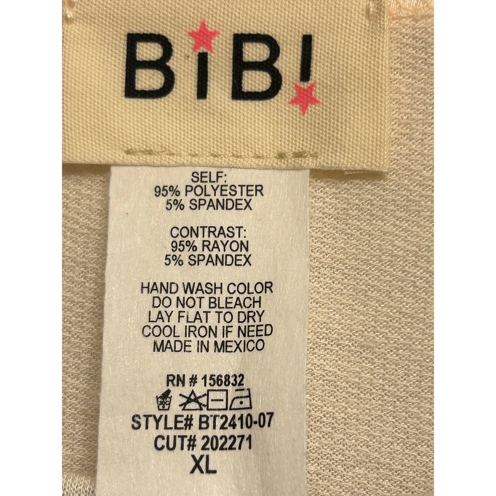 BIBI Womens American Flag Stars & Stripes Dolman Top L Cream Red Blue USA Pride - Picture 6 of 7